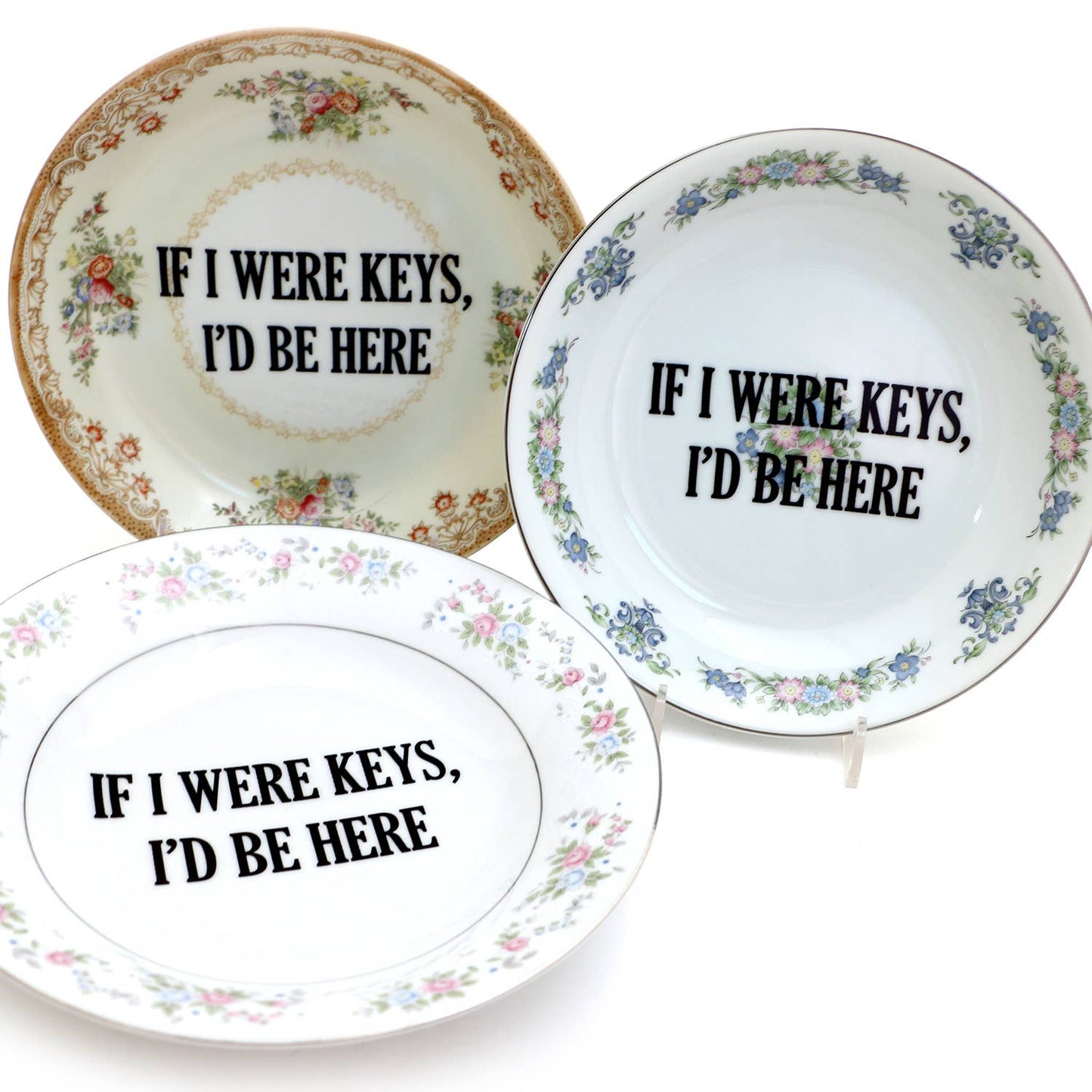 Vintage Upcycled "If I Were Keys" 8 Inch Bowl