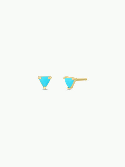 Mini Energy Gem - Turquoise - Gold Earrings