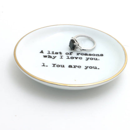 Reasons I Love You Ring Dish