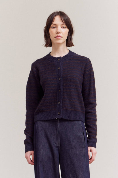 Essential Striped Button Up Cardi