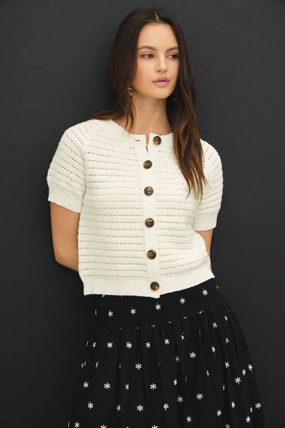 Short Sleeve Crochet Cardigan