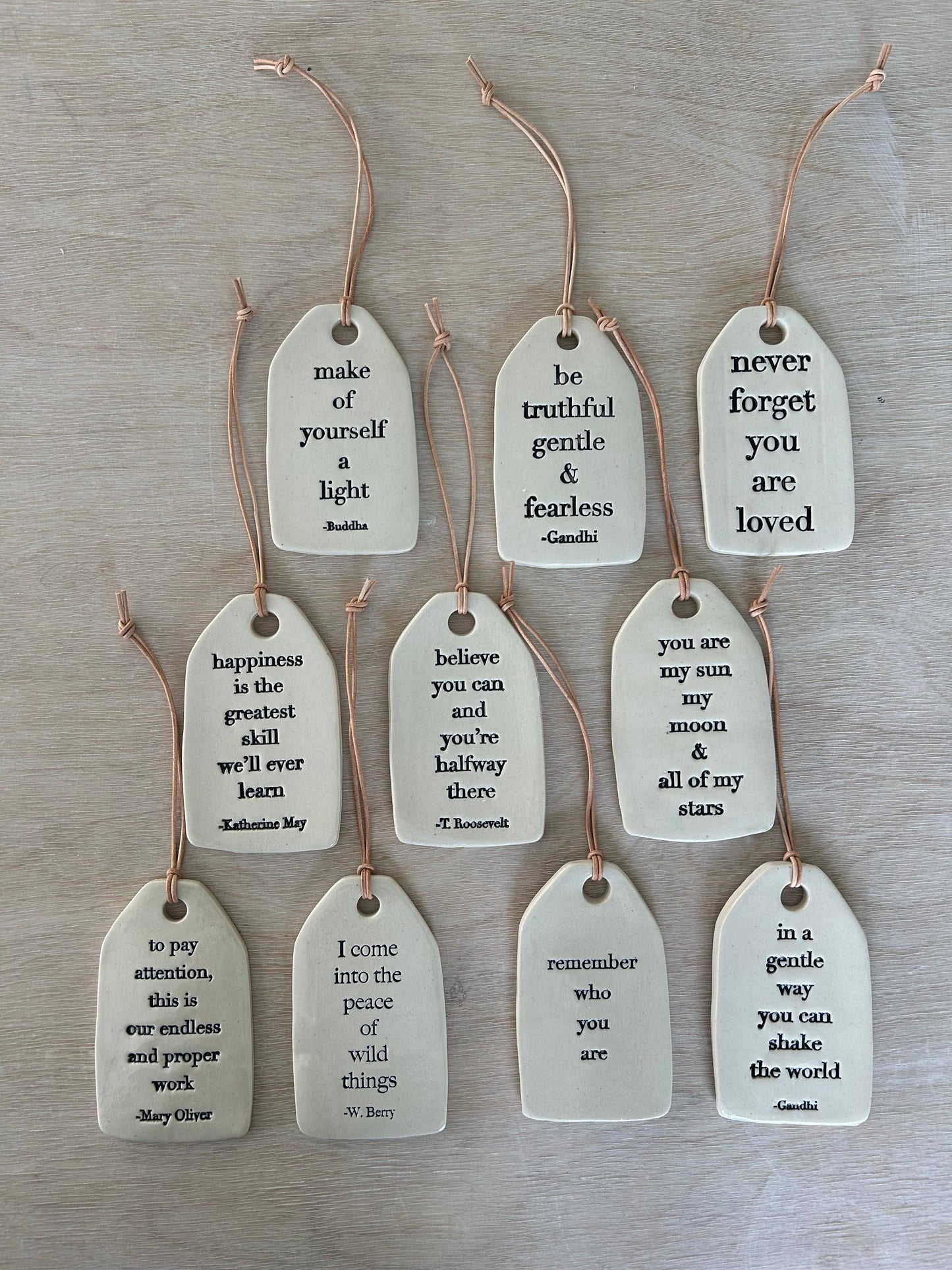 Believe You Can & You’re Halfway There Ceramic Quote Tag