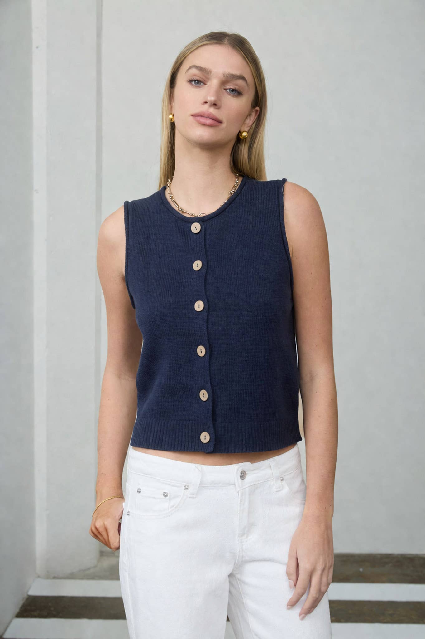 Raw Edge Coastal Cardi Vest