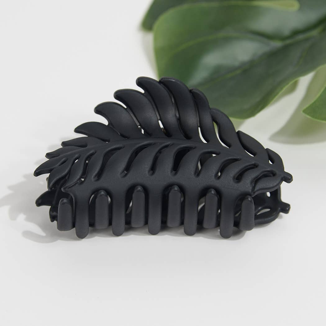 Matte Leaf Feather Hair Clip