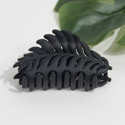 Matte Leaf Feather Hair Clip