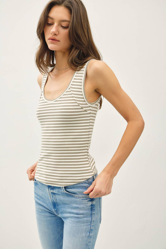 Camile Ribbed Cotton Tank