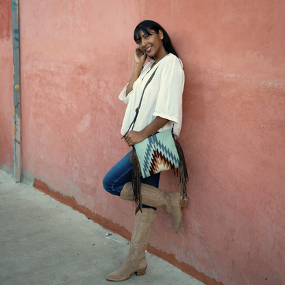Rebel Wool Fringe Crossbody–Handwoven Oaxaca