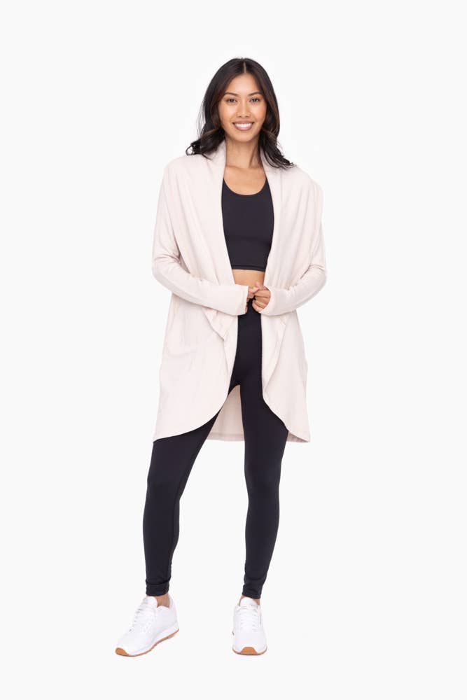 Fleece Lined Flowy Open Cardigan