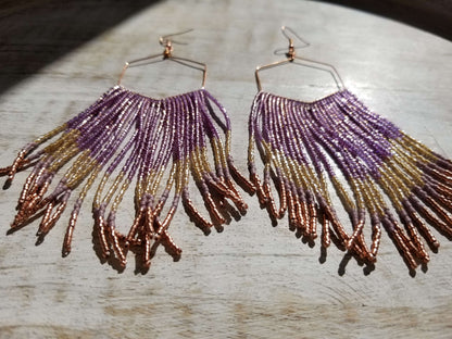 Twilight Large Beaded Fringe Shoulder Duster Earrings