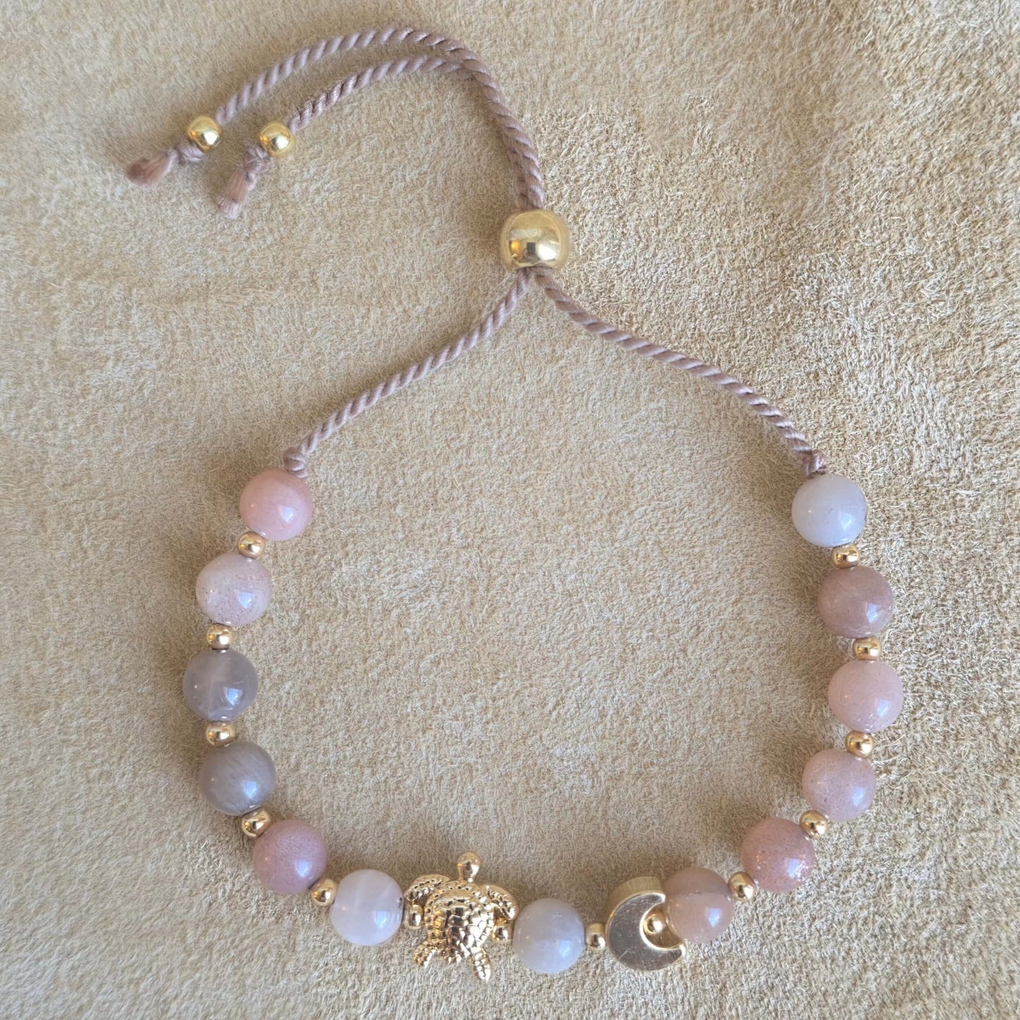 Flower Moon Bracelet | Peach Moonstone