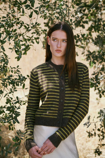 Essential Striped Button Up Cardi