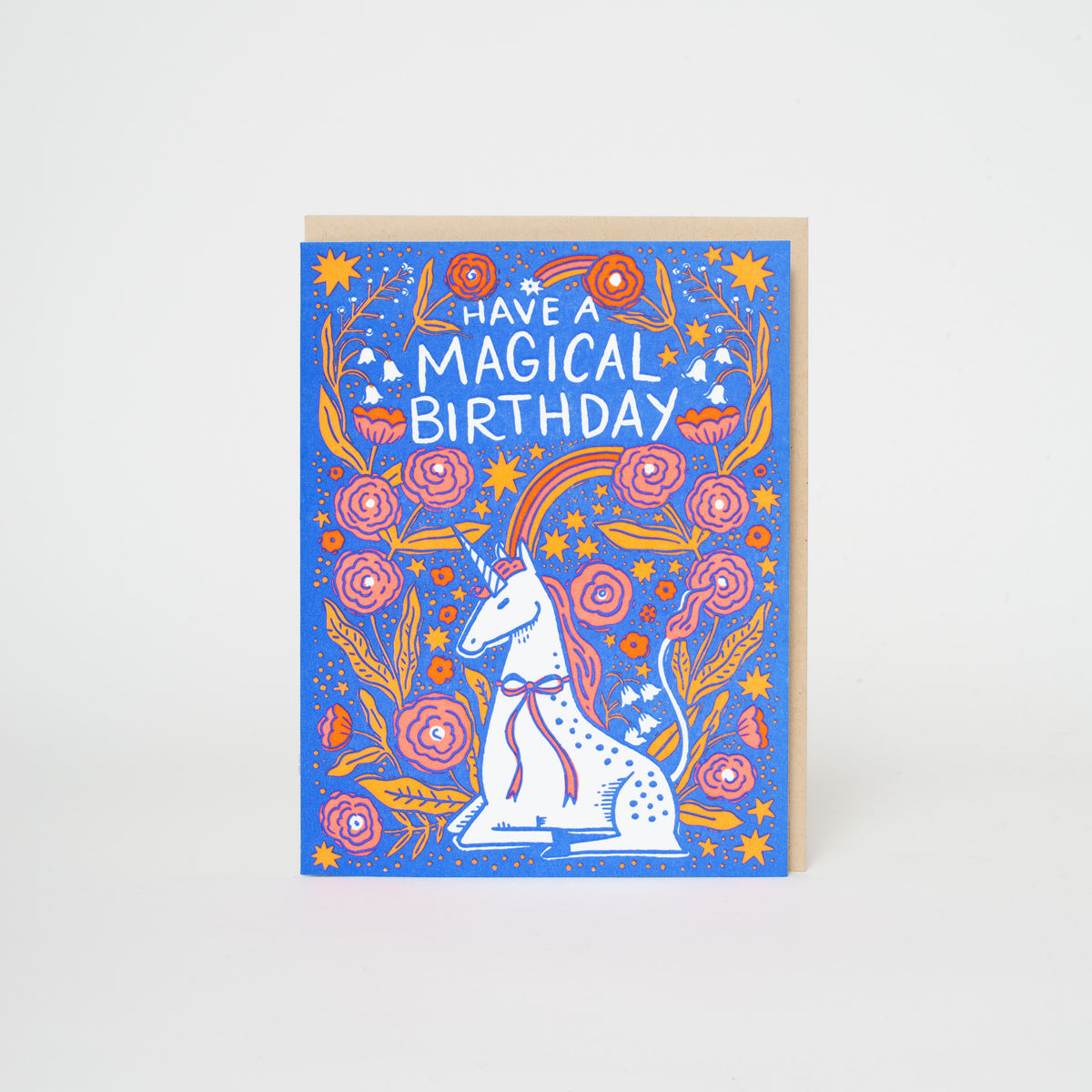 Birthday Folk Unicorn Letterpress Greeting Card by Hello!Lucky