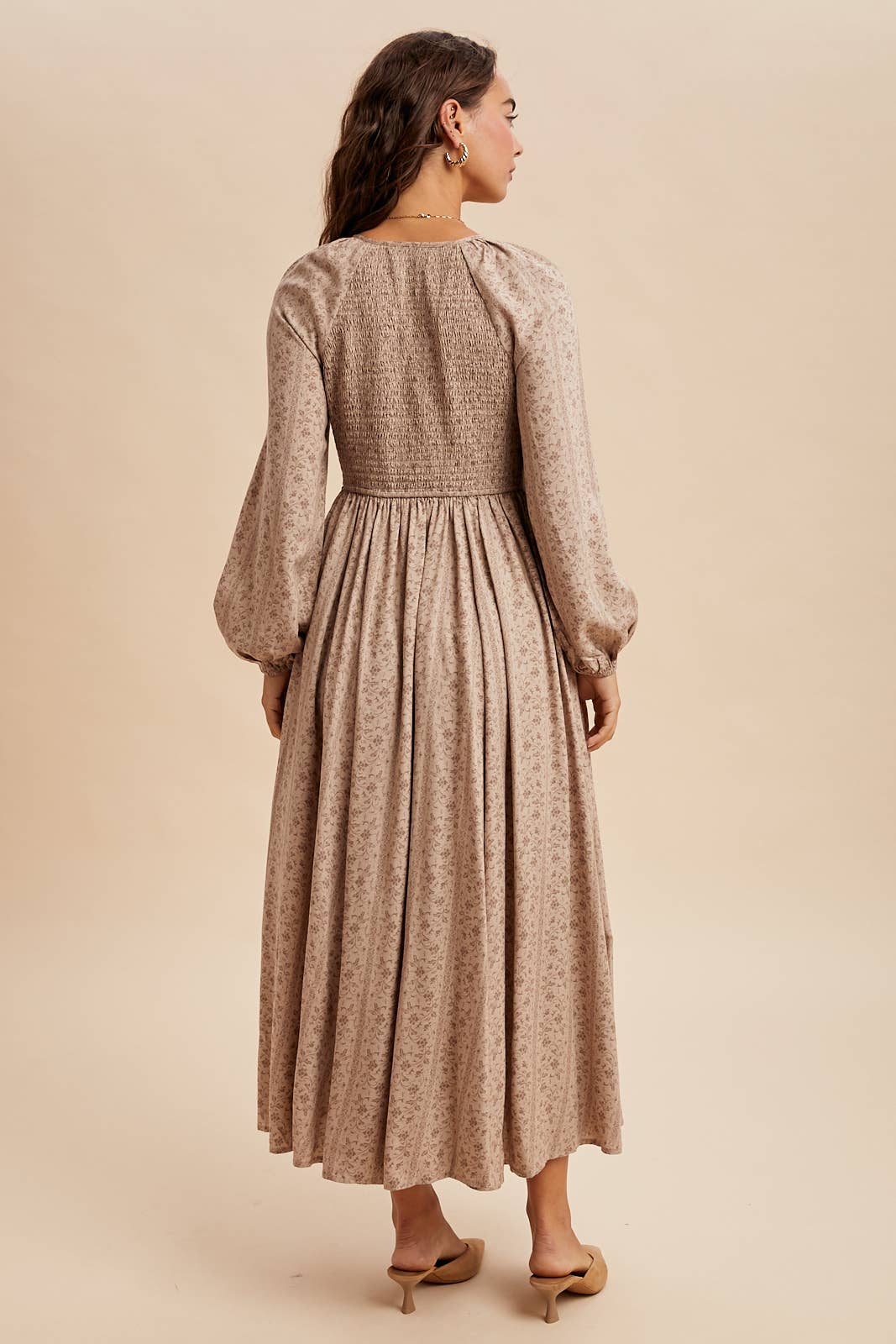 Smocked Button Down Maxi