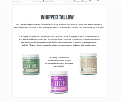 Vanilla Whipped Tallow Moisturizer
