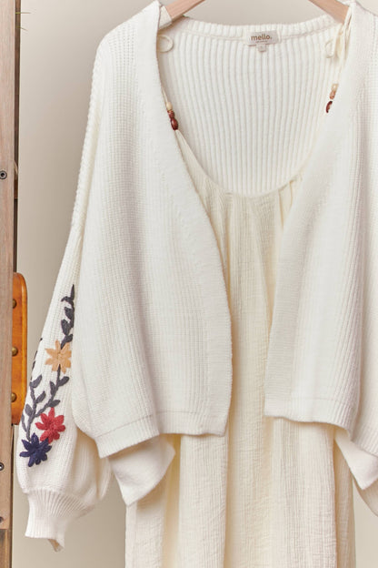 Floral embroidery Patchwork Cardigan
