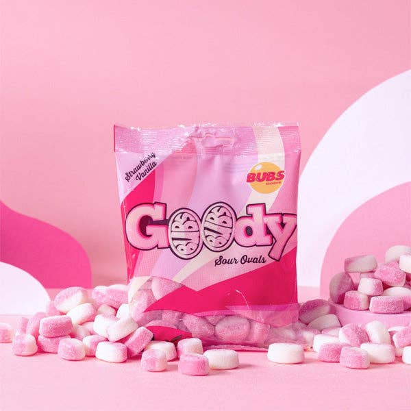 BUBS Sour Strawberry Vanilla Goody Ovals Candy