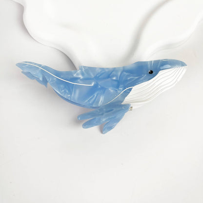 Light Blue Whale Claw Clip