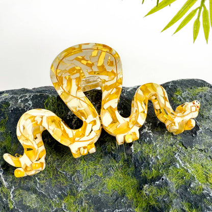 Yellow Python Hair Clip