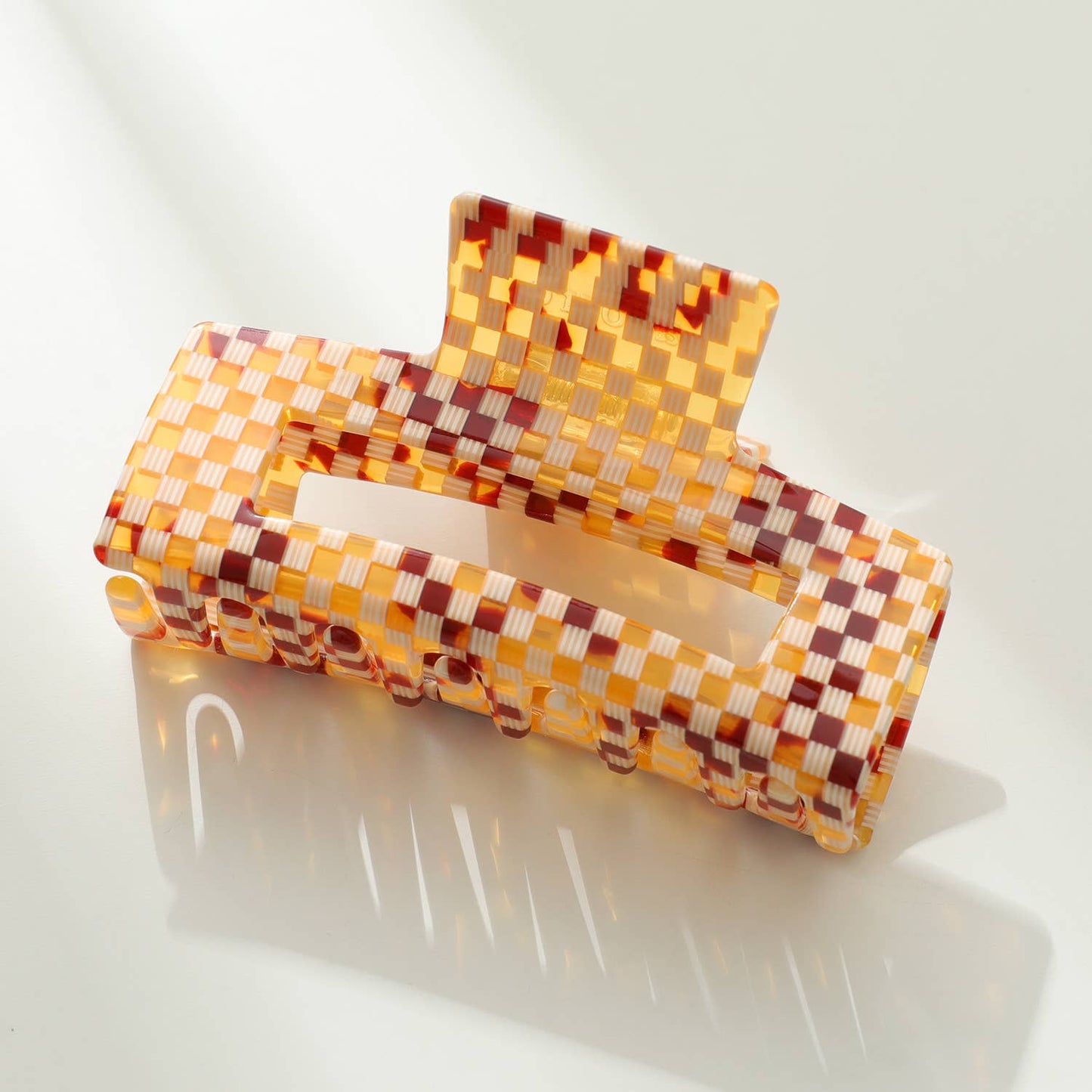 Golden Checkerboard Large - Assorted Claw Clips