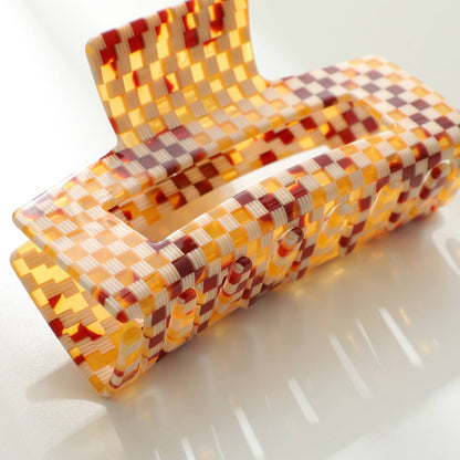 Golden Checkerboard Large - Assorted Claw Clips