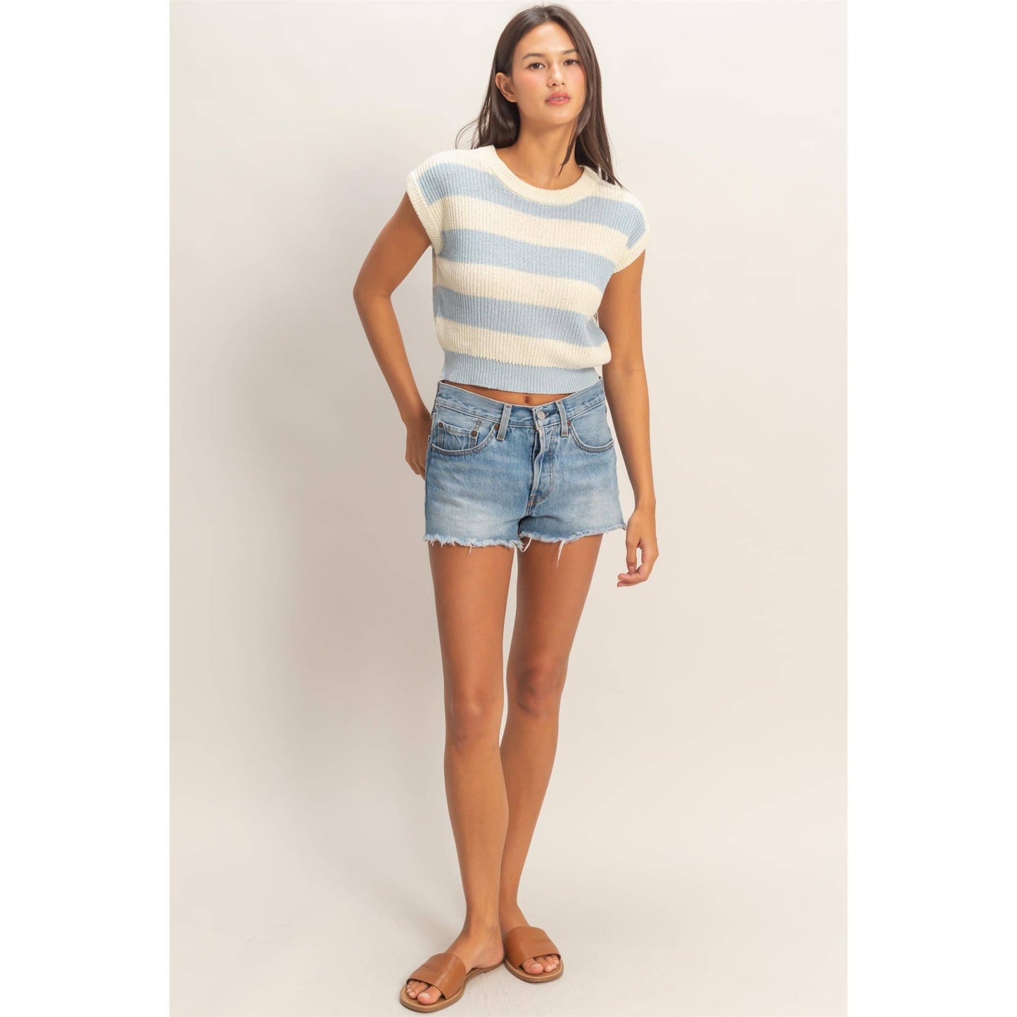 Striped Ribbed Knit Top