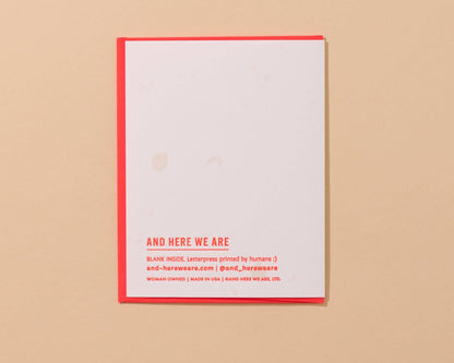 Letterpress Olive Everything About You Card