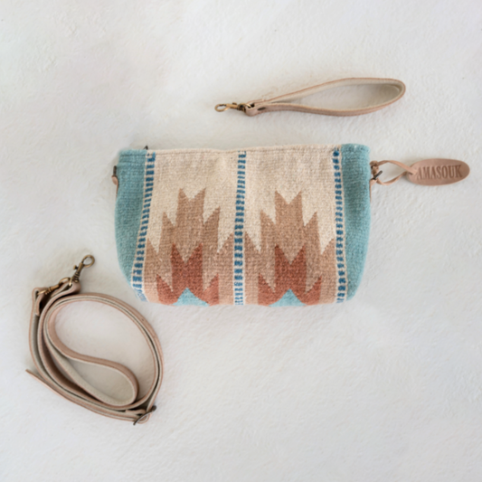 Cielo Rosa Convertible Wool Clutch–Crossbody
