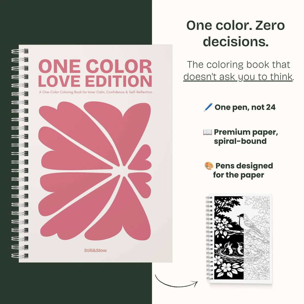 One Color Coloring Book - Love Edition