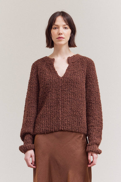 Open V-Neck Sweater