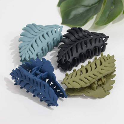 Matte Leaf Feather Hair Clip