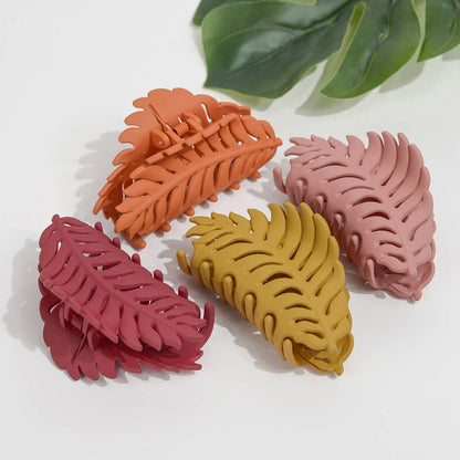 Matte Leaf Feather Hair Clip
