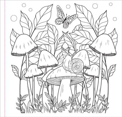 Mushrooms Adult Coloring Book,Mushrooms Adult Coloring Book