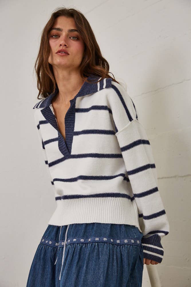 Coastal Prep Striped Sweater