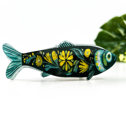 Green Sardine Hair Clip