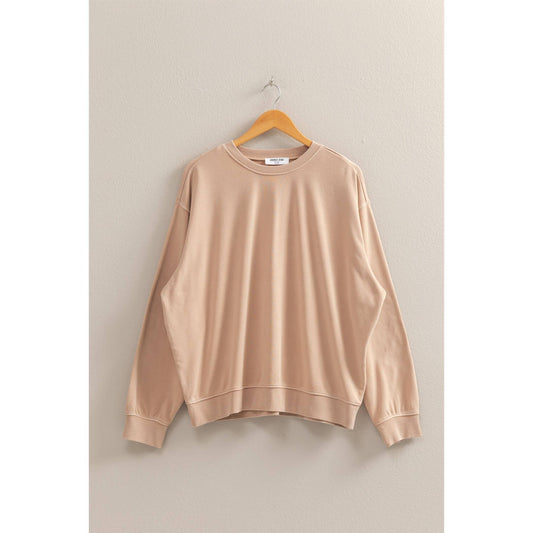 Drop Shoulders Relaxed Crew Neck Sweatshirt