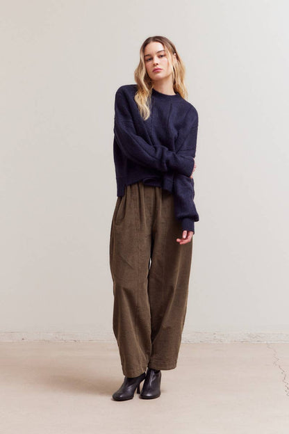 Textured Grid Knit Sweater