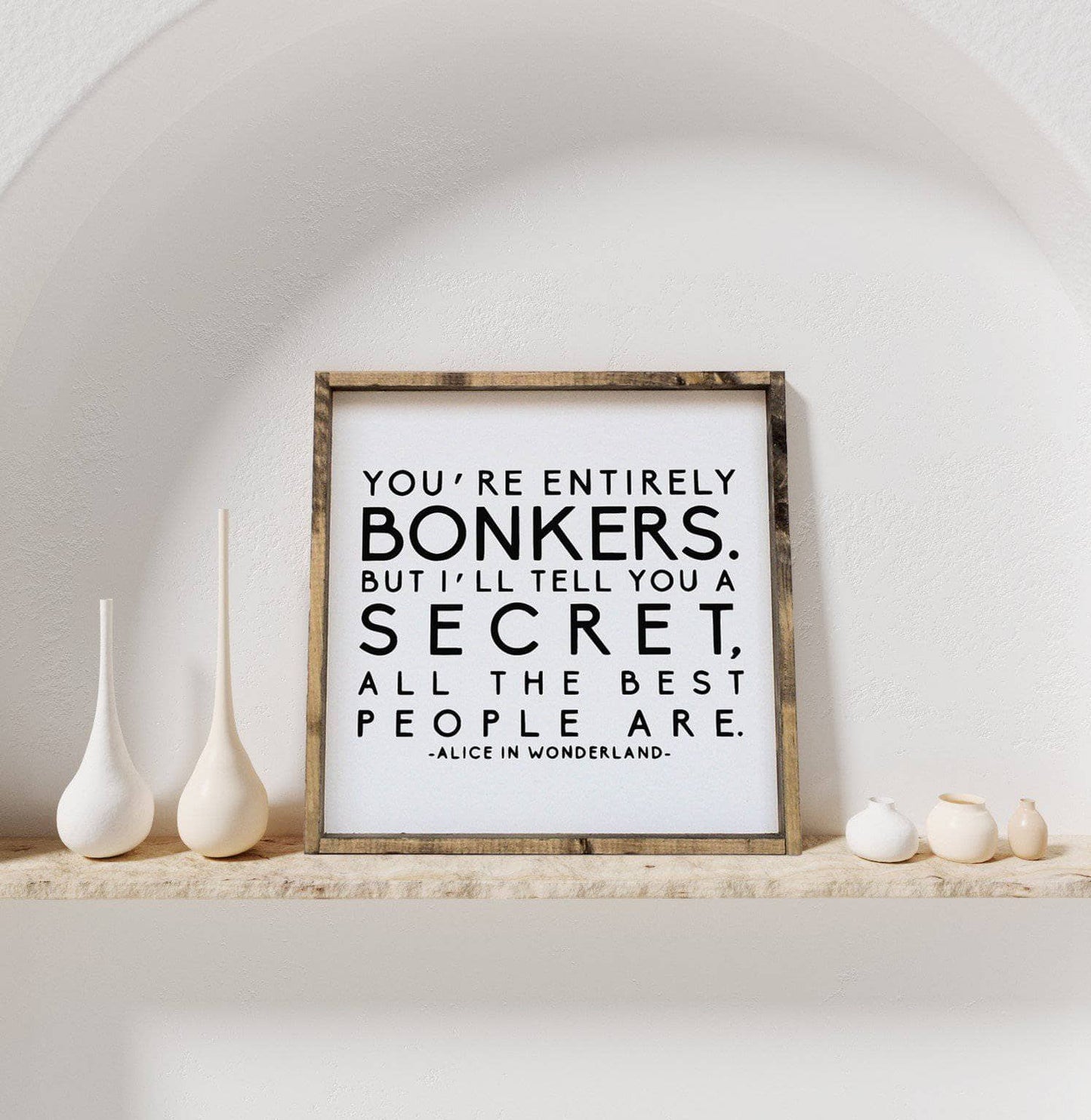 Alice in Wonderland Quote Framed Print – Whimsical Wall Art