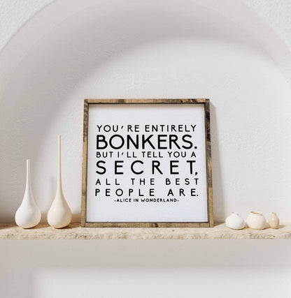 Alice in Wonderland Quote Framed Print – Whimsical Wall Art