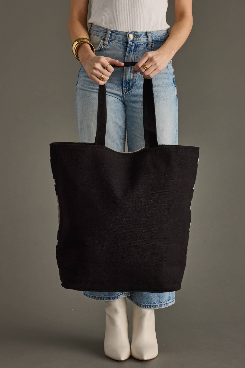 Black, Taupe & Cream Aztec Tote