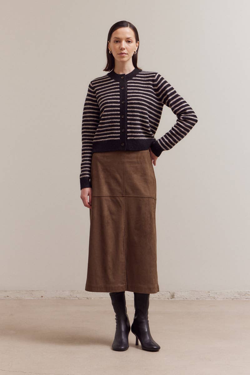 Essential Striped Button Up Cardi