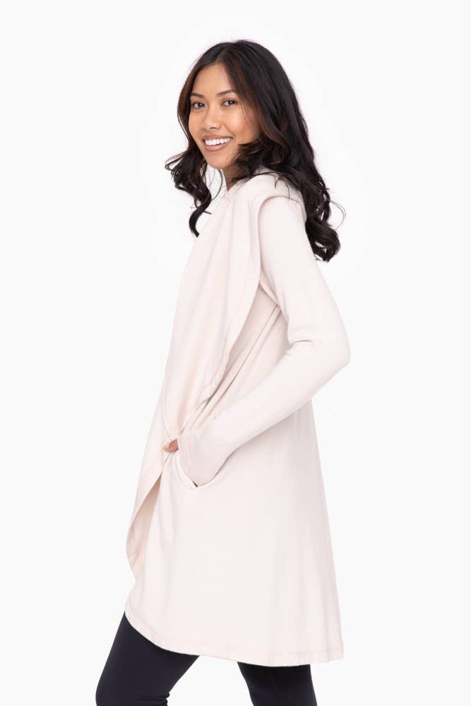 Fleece Lined Flowy Open Cardigan