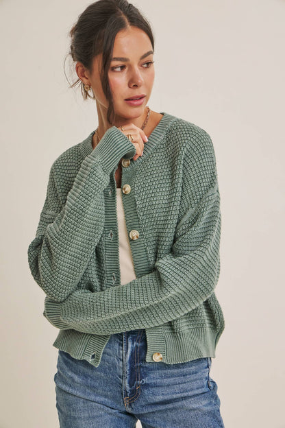 Mineral Waffle Cardigan
