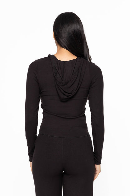 Bamboo Blend Long Sleeve Henley Hoodie