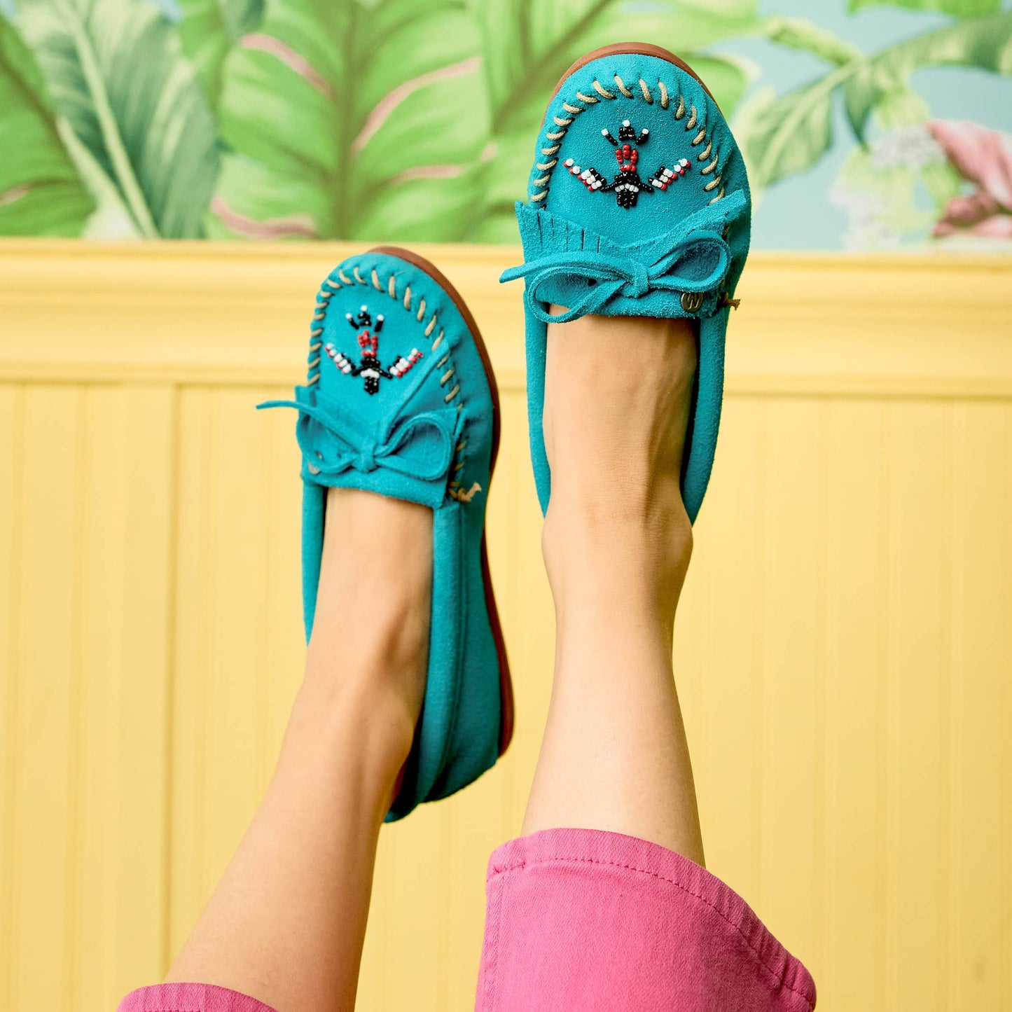 Women's Thunderbird Animikii Suede Beaded Moccasin