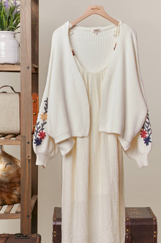 Floral embroidery Patchwork Cardigan