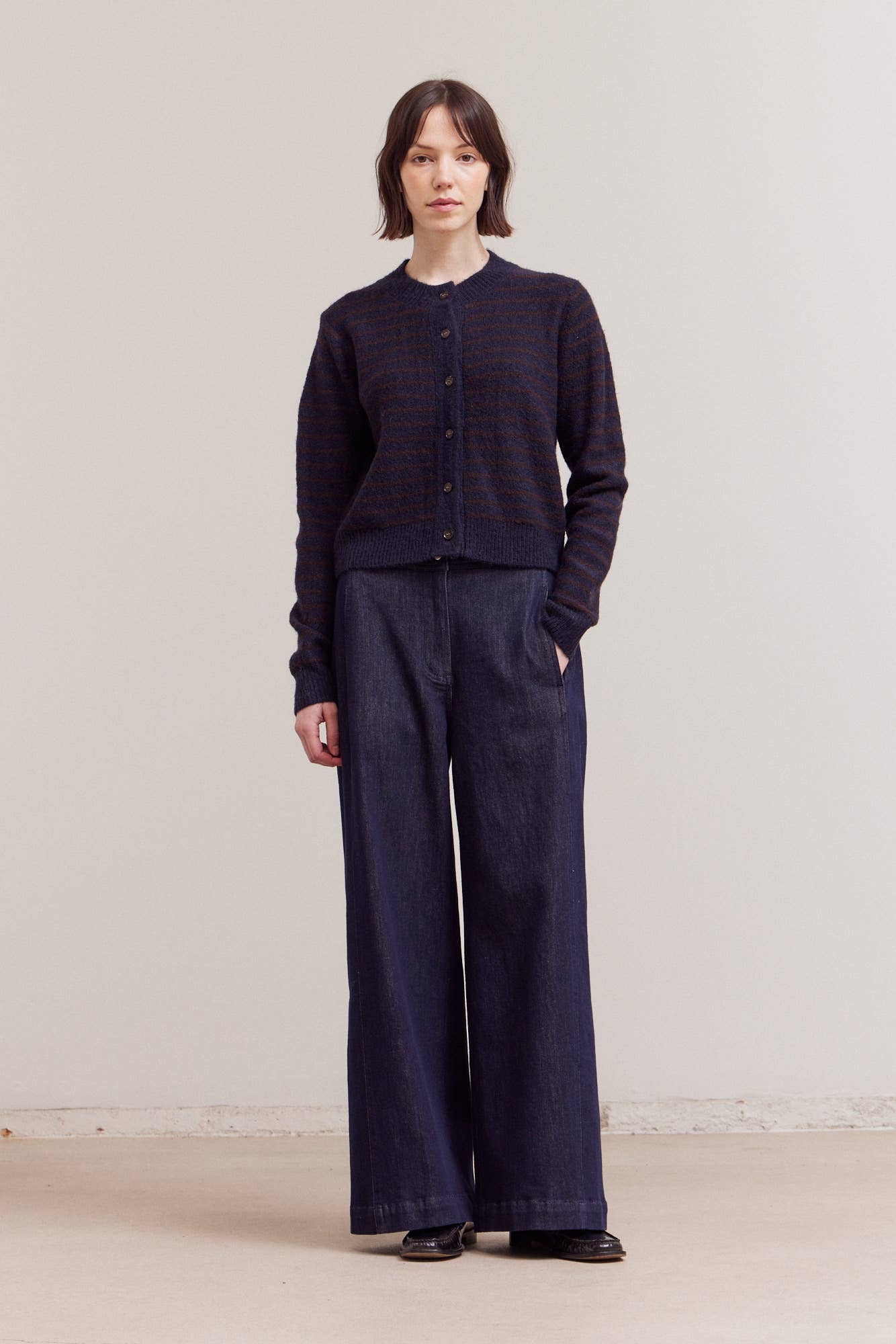 Essential Striped Button Up Cardi