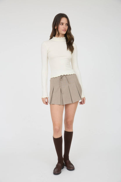 Lettuce Trim Mock Neck Sweater
