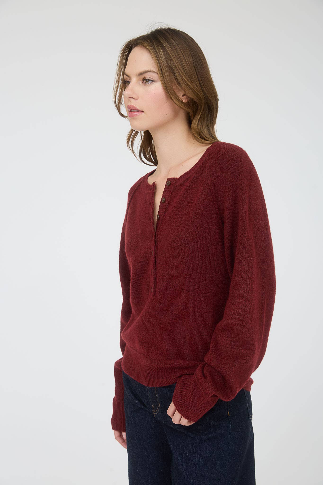 Laid-Back Henley Sweater