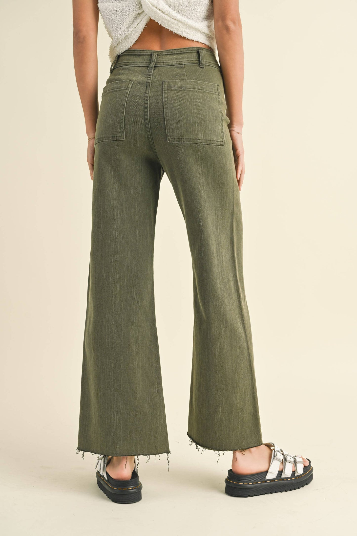 Stone Wide Leg Denim Pants