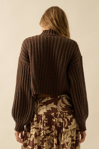 Essential Wide Sleeve Rib Knit Sweater